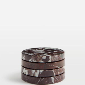 Hanson Coasters, Red Marble, Set of Four - Soho Home