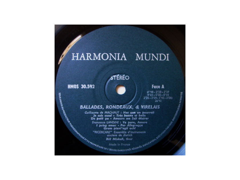 ★Audiophile★ Harmonia Mundi / RICERCARE, - Ballades, Rondeaux & Virelais, NM!