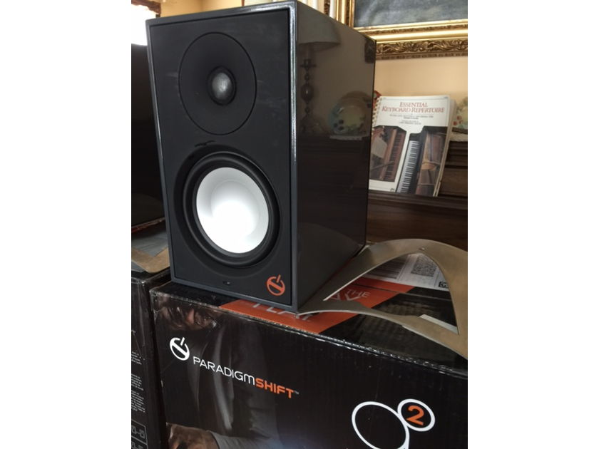 Paradigm Shift A2 rare gloss slate gray powered speakers with bases, reduced!