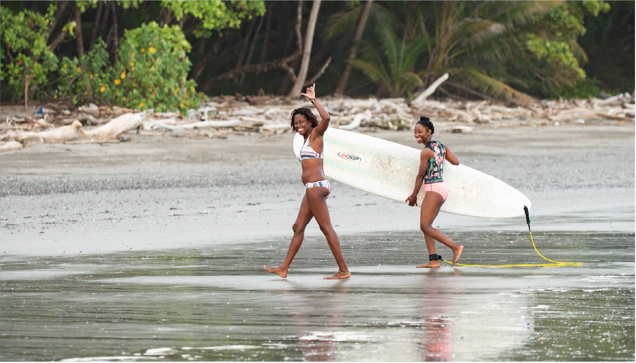 Sunset surf session at Playa Grande