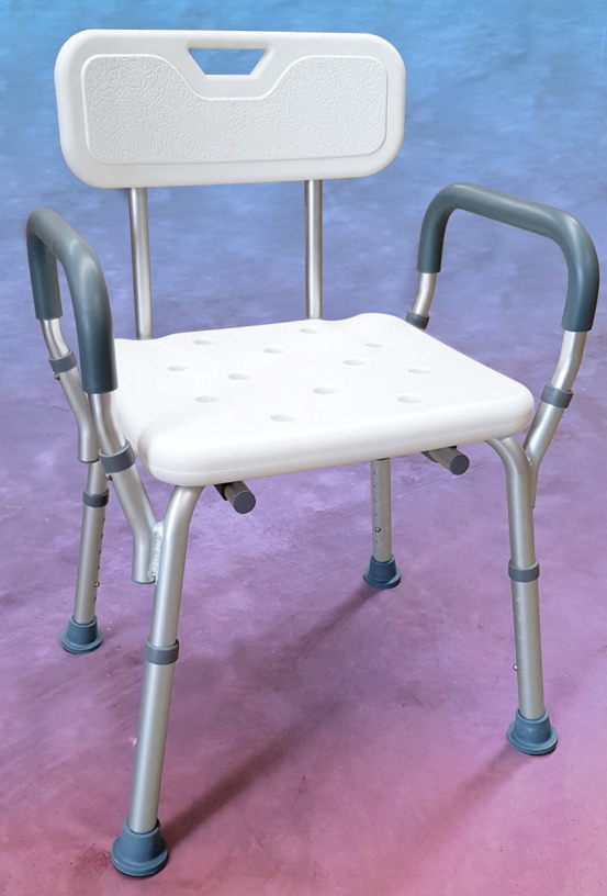 Hire Bath Stool with Back and Arms
