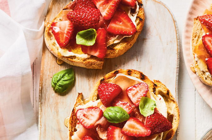 Prosciutto and Strawberry Toasts
