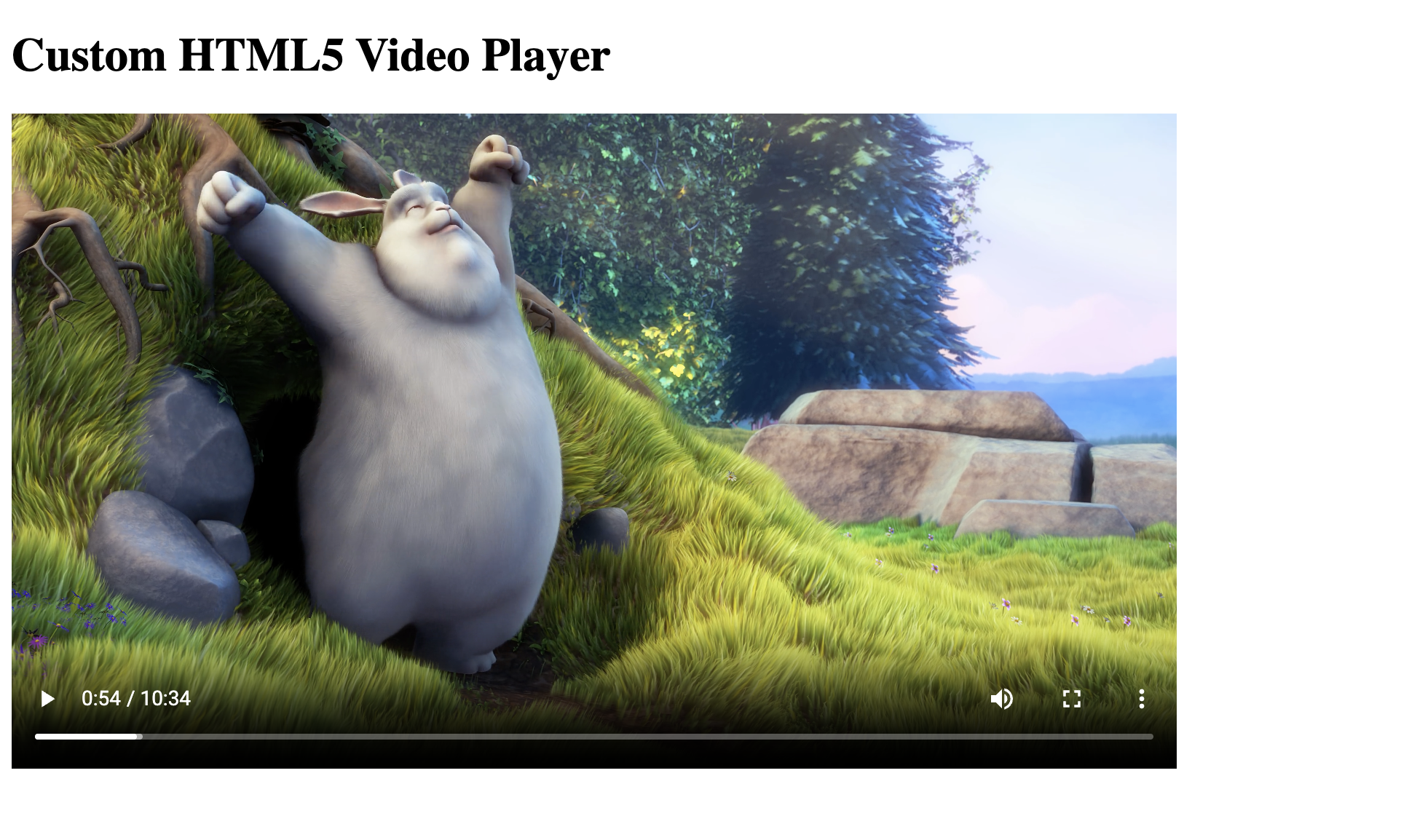 Custom video player HTML structure