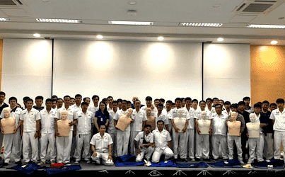 Honda's team CPR AED training course with Bangkok First Aid in Thailand