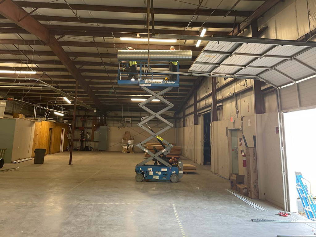Interior Construction of the New Showroom and Warehouse for Charleston Amish Furniture