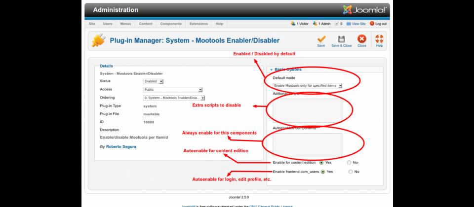 Mootools Enabler/Disabler - включить или выключить библиотеку Mootools