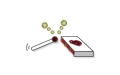 Illustration of garnet gemstones as match sticks