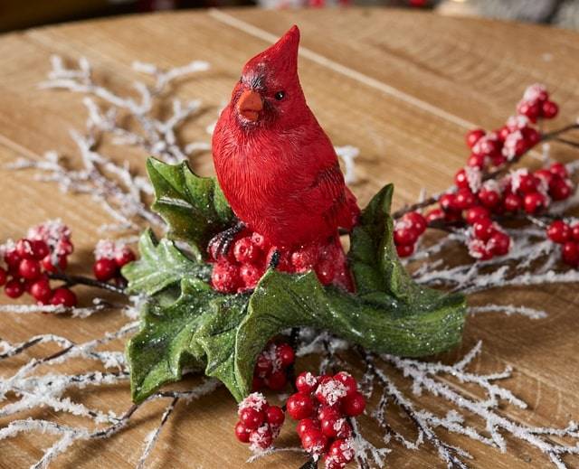 raz imports christmas tree ornament glass ball with cardinal and glitter detail