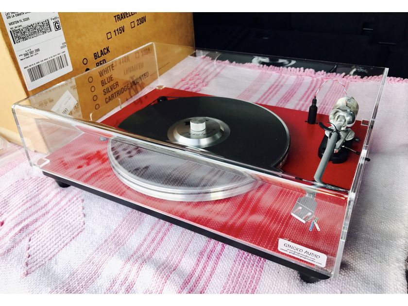 VPI Industries Traveler (Red) + Gingko Acrylic Cover + J.A. Michell Clamp Combo
