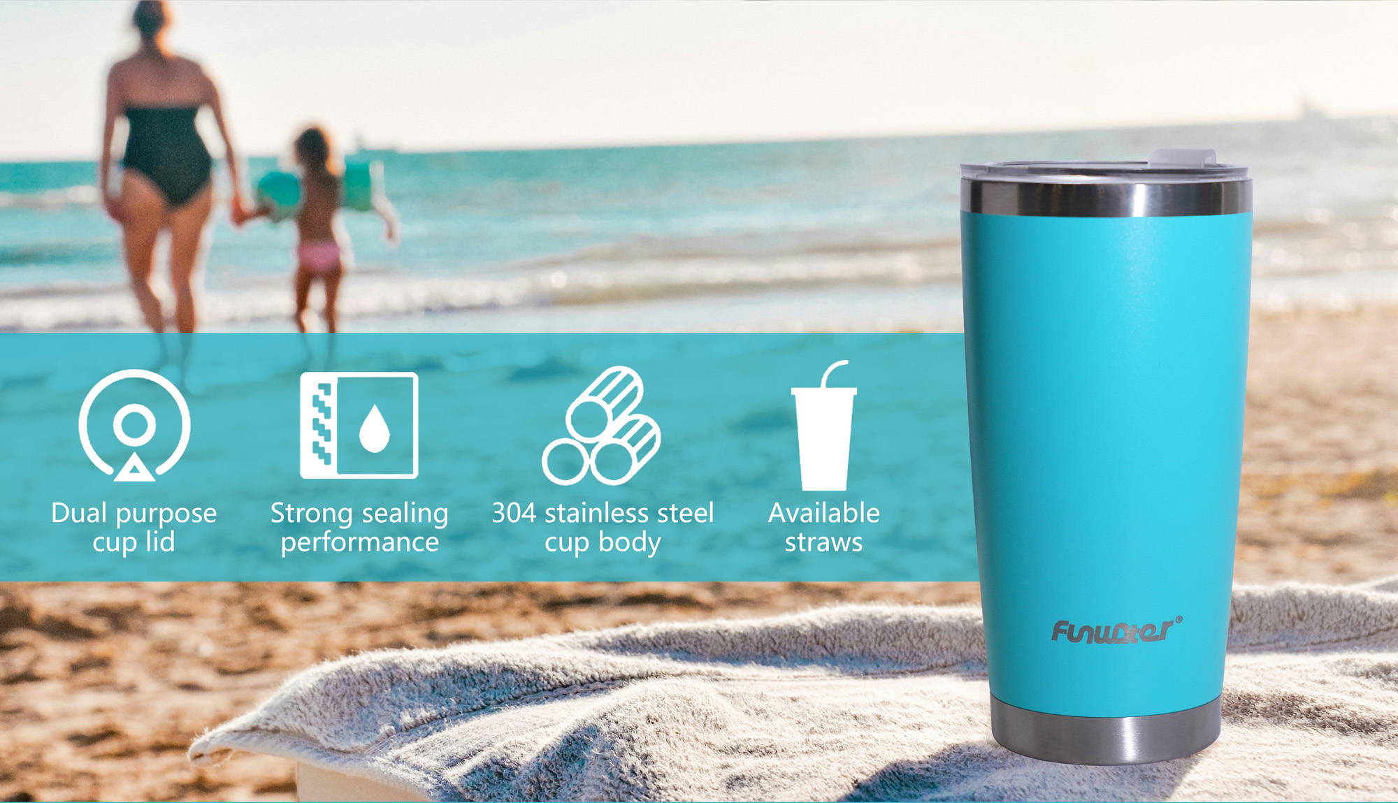 The size of the Funwater magnetic cup is 9cmx17.5cm, weighing 0.7 lbs and available in blue color