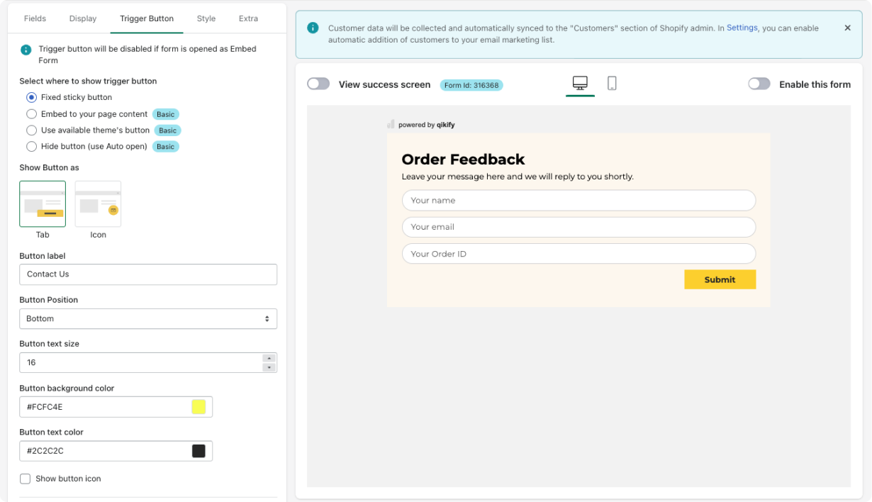 use Shopify form builder apps for advanced settings