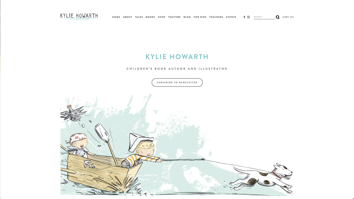 Screenshot of Kylie Howarth, from the author websites collection.