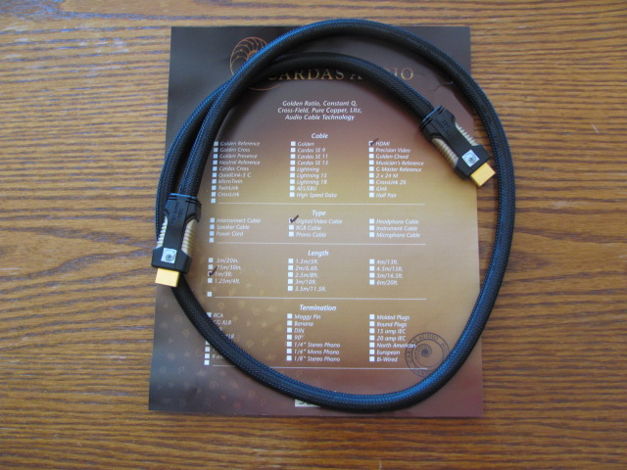 Cardas Audio Hi-Speed 1M HDMI Cable *NEW* Never Used