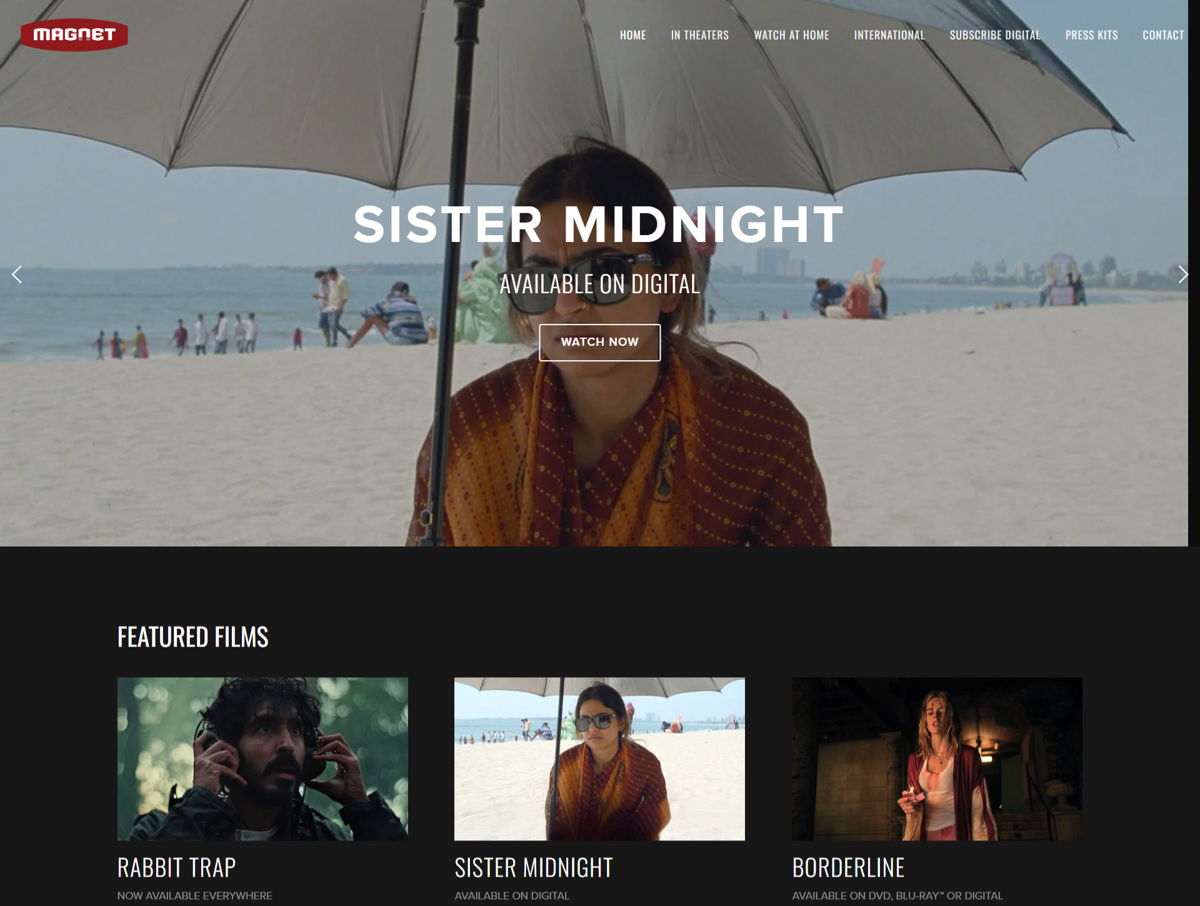 Screenshot of Magnet Releasing, from the filmmaker portfolios collection.