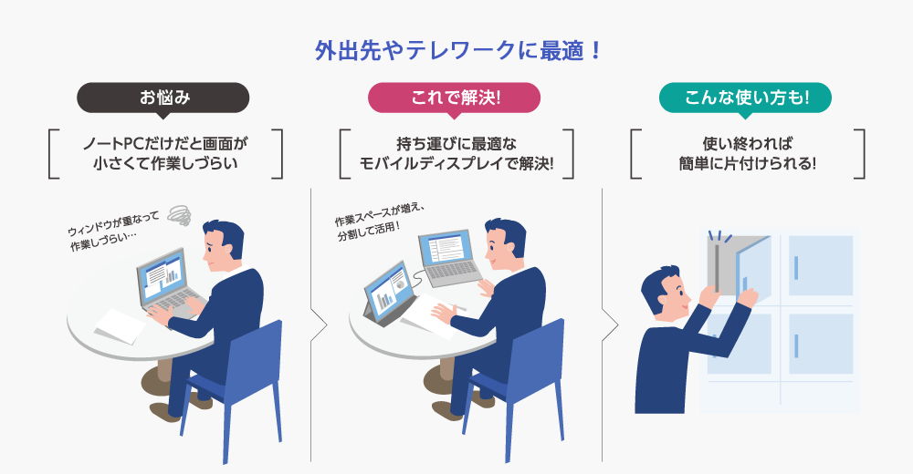使わないときは、サッと片づけられる！