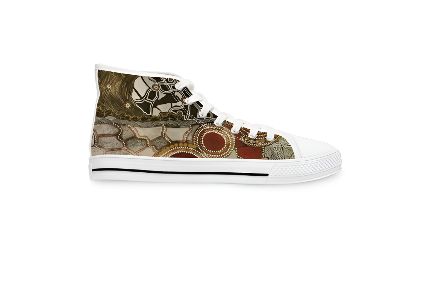 Women's High Top Sneakers, Unique Full Wraparound Print, Casual Canvas Footwear - Image 3