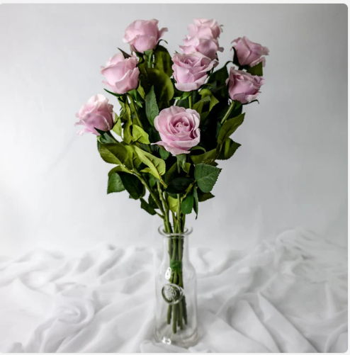 Lilac Real Touch Half Bloom Rose - Realistic Artificial Flowers - Image 2