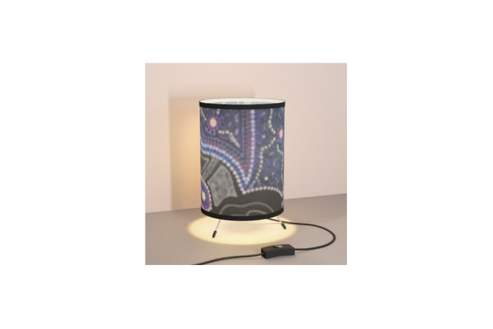 Artistic Printed Shade Tripod Lamp, Modern Home Decor beatifuly purple look with Art design - Image 2