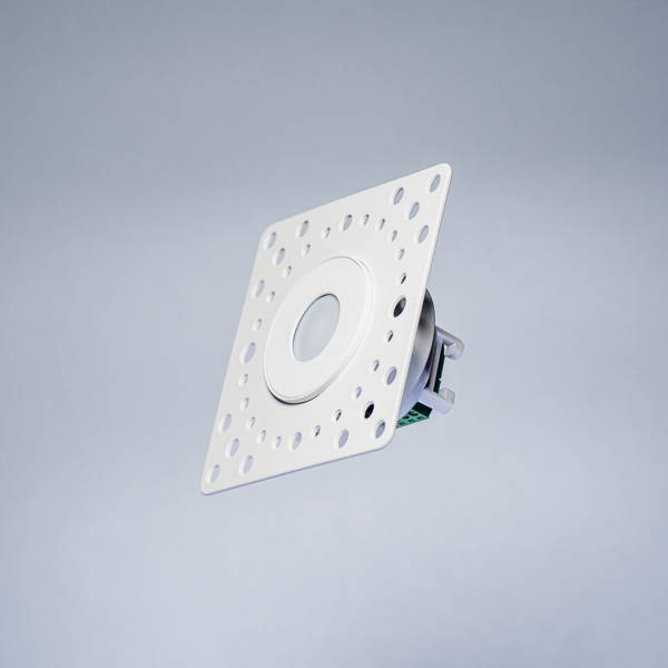 Faradite matt white TAP-1 mounted on a kitchen wall used with Loxone