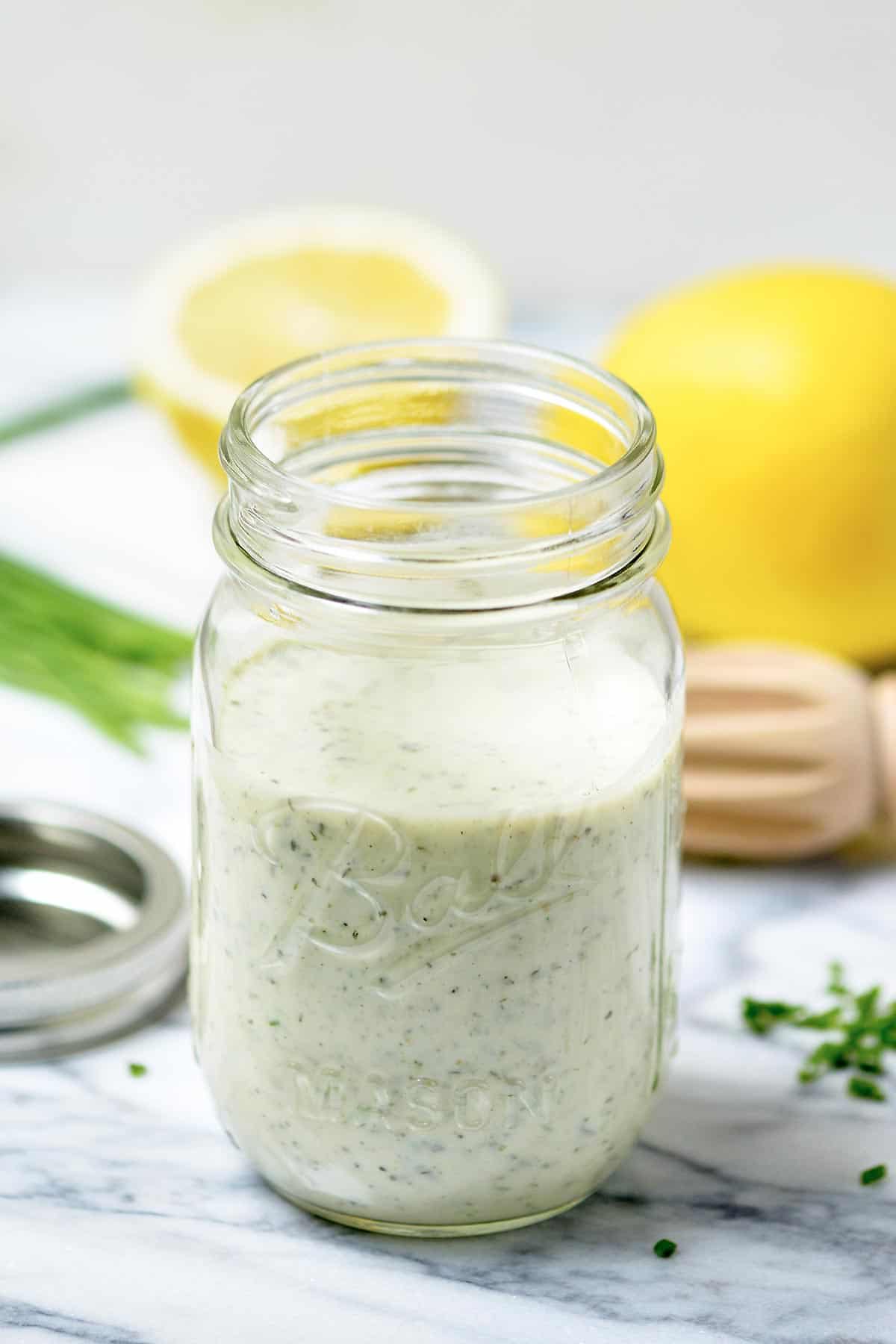Homemade Greek Yogurt Ranch Dressing - 12 Calories Per Tablespoon!