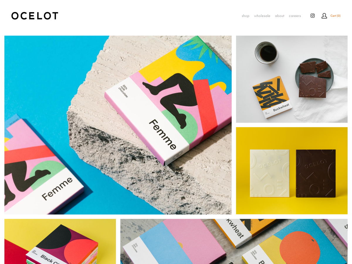 Screenshot of Wonderful example of using minimalism with big bursts of color. , from the food websites collection.