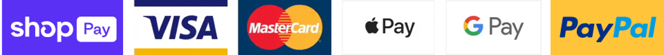 Accepted payment methods: Shop Pay, Visa, Mastercard, Apple Pay, Google Pay, PayPal and Affirm installments