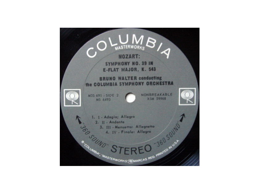 Columbia 2-EYE / BRONO WALTER, - Mozart Symphonies No.36 Linz & 39, NM!