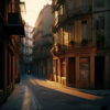 Imagen de una calles en una ciudad imaginaria que podría ser Portugalete