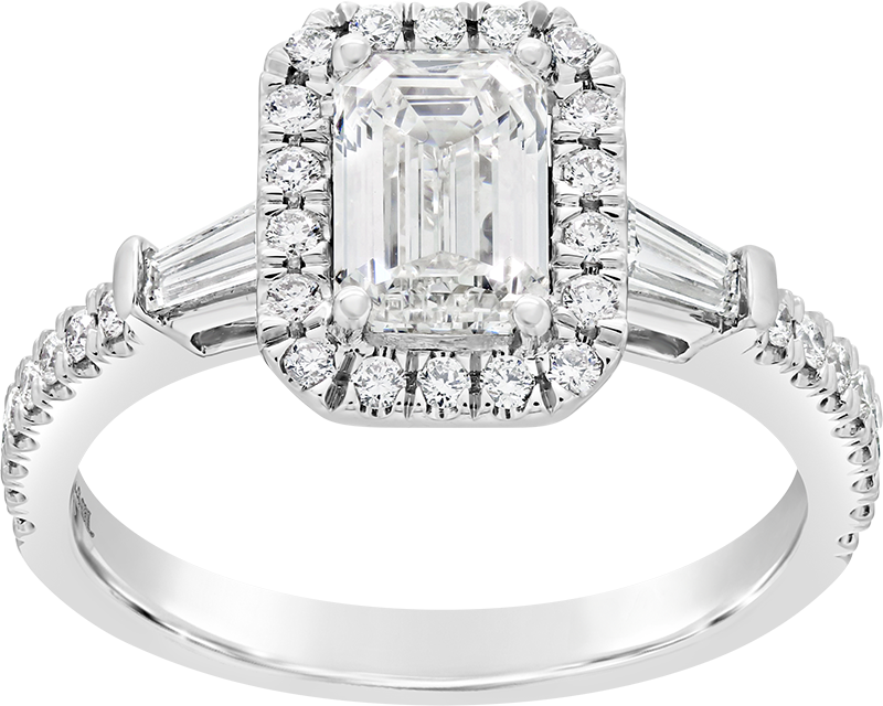 Emerald Halo Engagement Ring