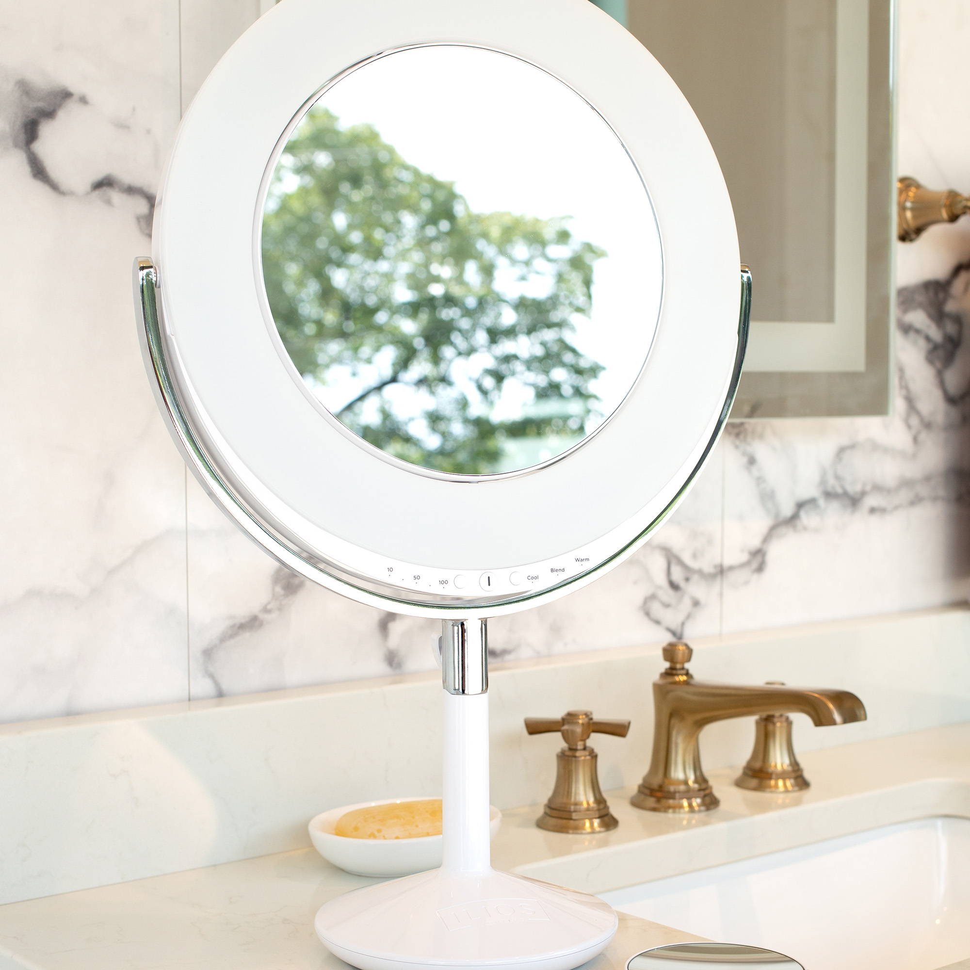 bathroom led makeup mirror for counter or vanity