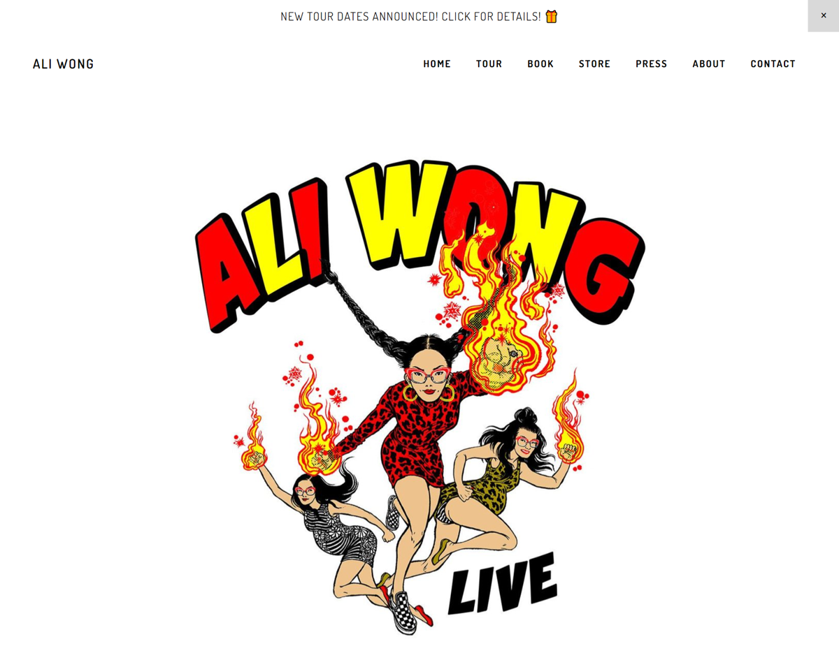Screenshot of Ali Wong, from the stand-up comedian websites collection.