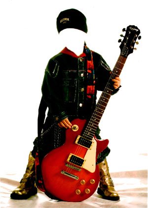 Фотошоп PSD исходник для монтажа - мальчик - гитарист