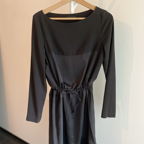 Simple dress with silk front