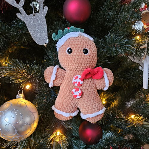 Amigurumi - Peperkoekmannetje Koekie en koekemannetje kerstboomhanger