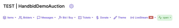 Event Settings (Gearwheel) and Profile Dropdown
