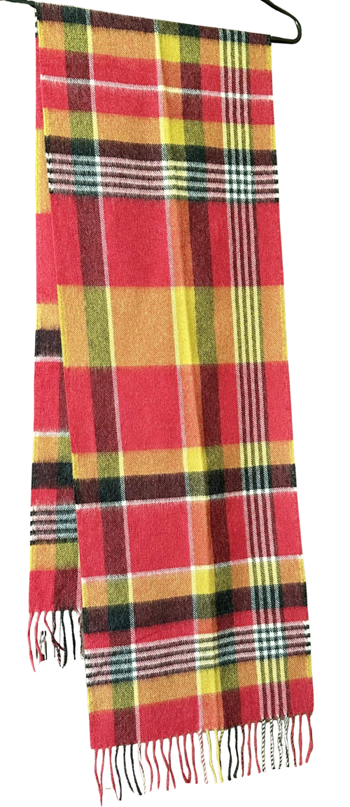 Red and gold plaid baby alpaca scarf - $16.00 | Peruvian Connection ...