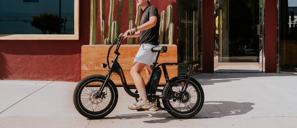 A man on a Rad Power bike