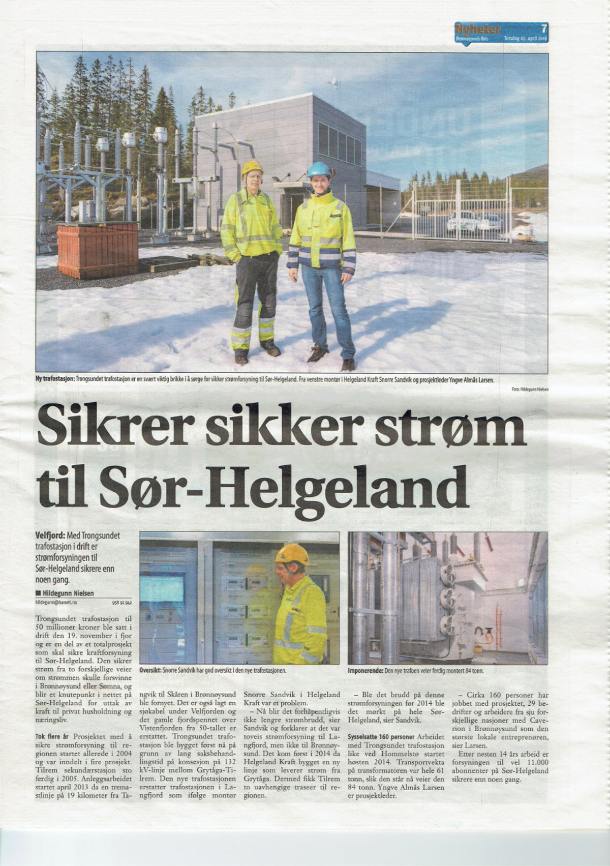 Sikrer sikker strøm til Sør-Helgeland