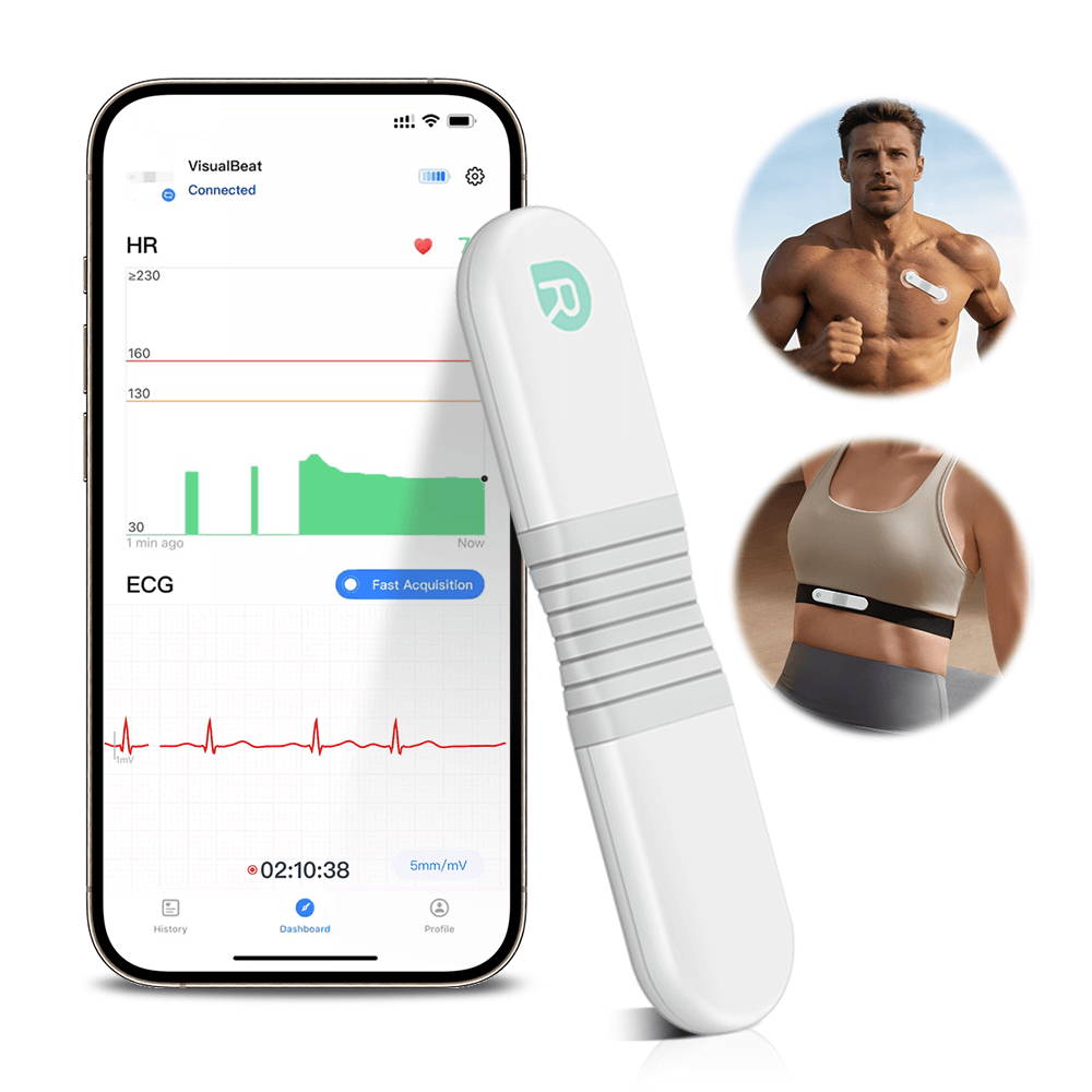 wellue visualbeat strap-free heart rate monitor with app