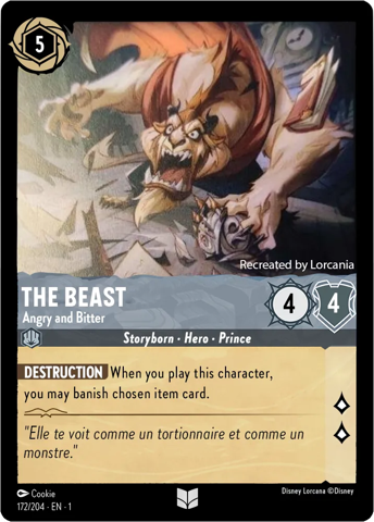 The Beast card from Disney's Lorcana: The First Chapter.