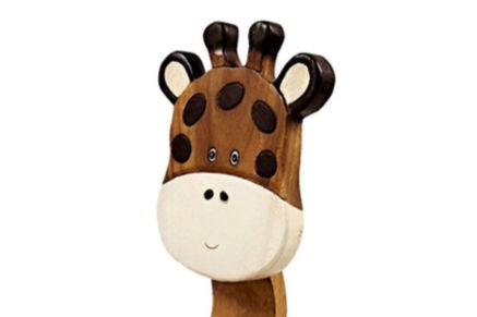 Children’s wooden chair Giraffe themed with solid backrest - Image 3
