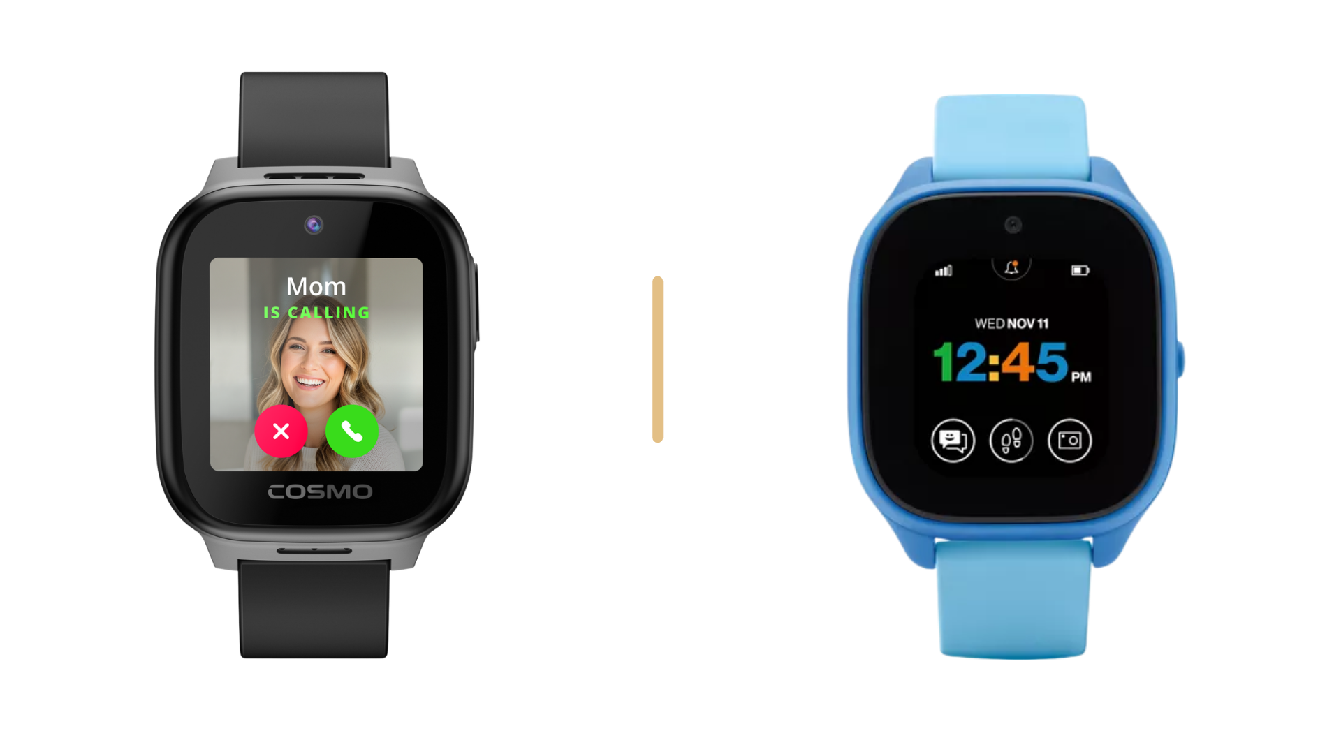 Cosmo Watch and Gizmo Watch shown next to each other