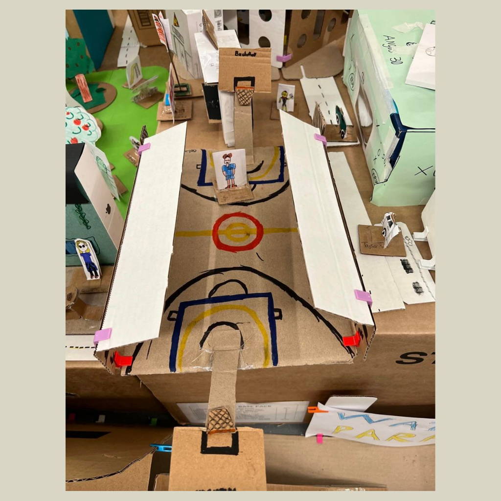 cardboard model of city soccer  arena