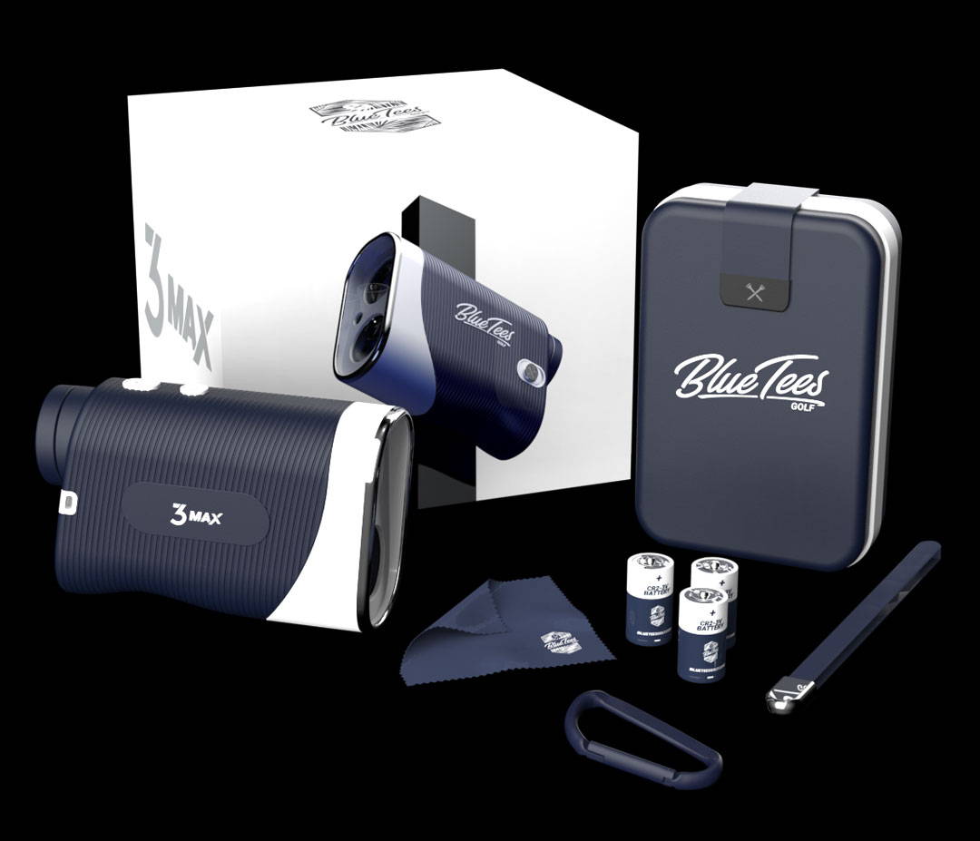 Blue Tees Golf Series 3 Max Rangefinder box and accessories