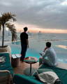 Business meeting at a cabana in Dubai