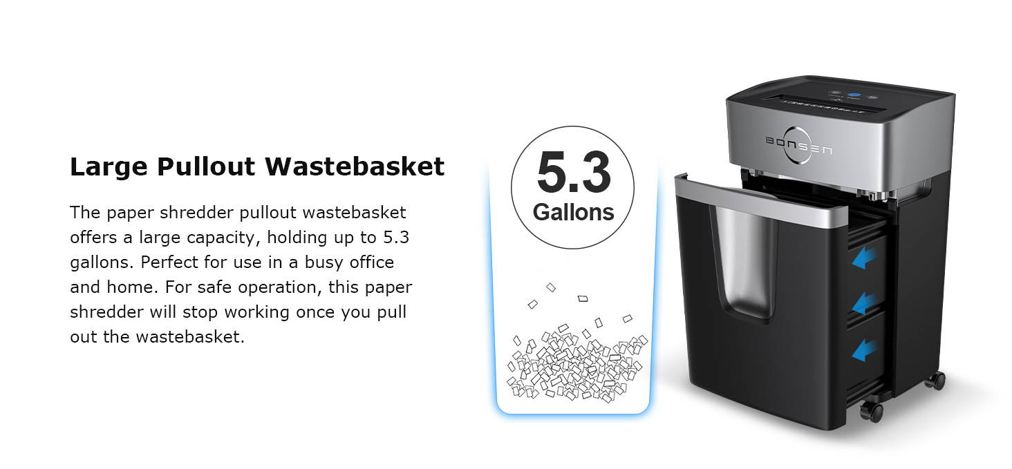 5.3 gallons pullout wastebasket, easy clean and less-empty