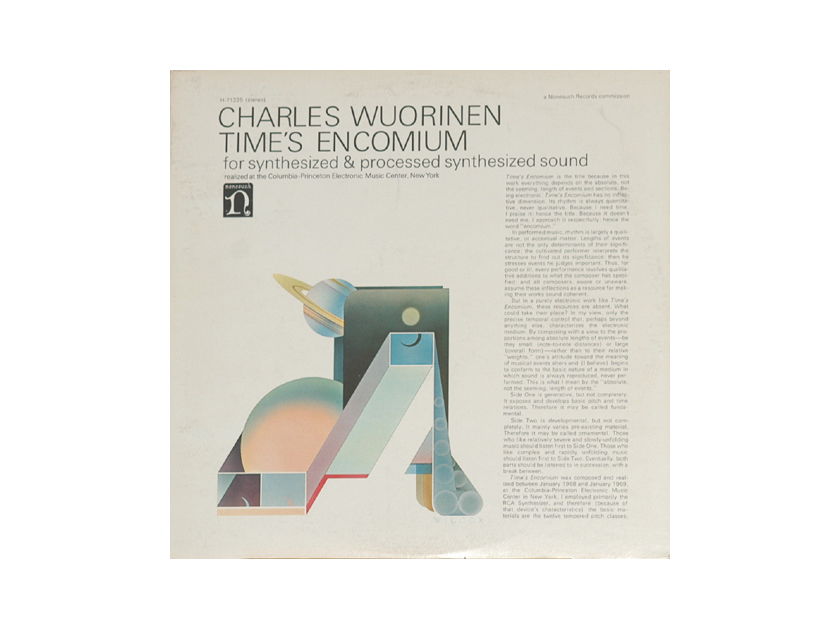 Charles Wuorinen Time's Encomium - For Synthesized & Processes Synth Nonesuch  NM