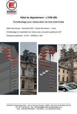 Chantier échafaudage EVEREST — Hotel Du Departement Couvreur