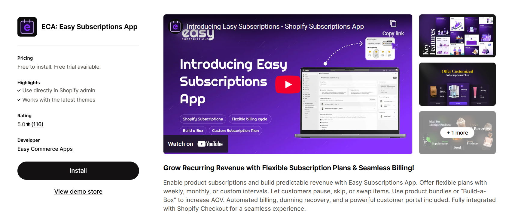 ECA Easy Subscriptions App