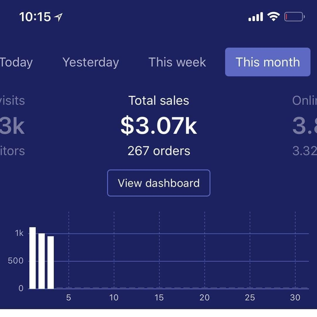 dropshipping monthly sales 10.61k